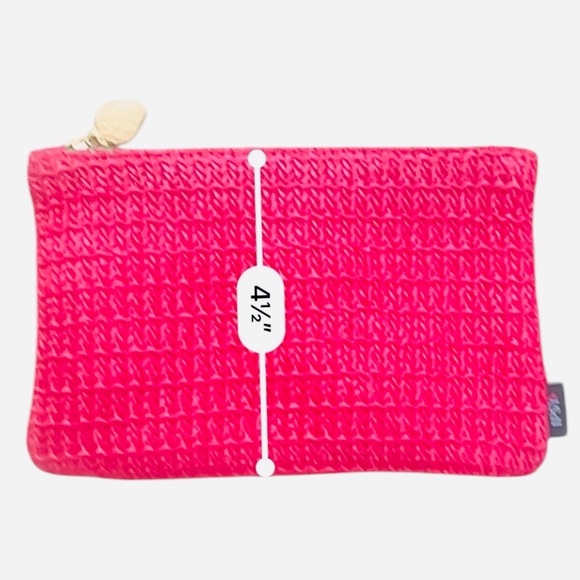 Ipsy vibrant hot pink make up glam bag March 2025 zipper plastic fabric - Picture 4 of 7